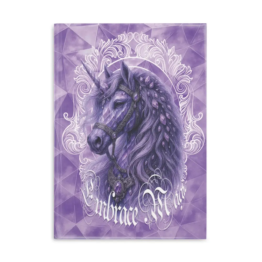 Purple unicorn journal from Arcane Aegis Embrace Magic Amethyst Armor Hardcover Journal