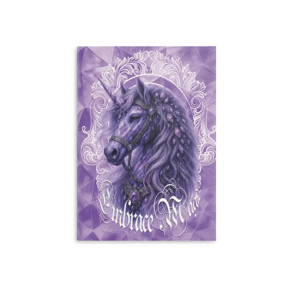 Purple unicorn art print for Arcane Aegis Embrace Magic Amethyst Armor Journal