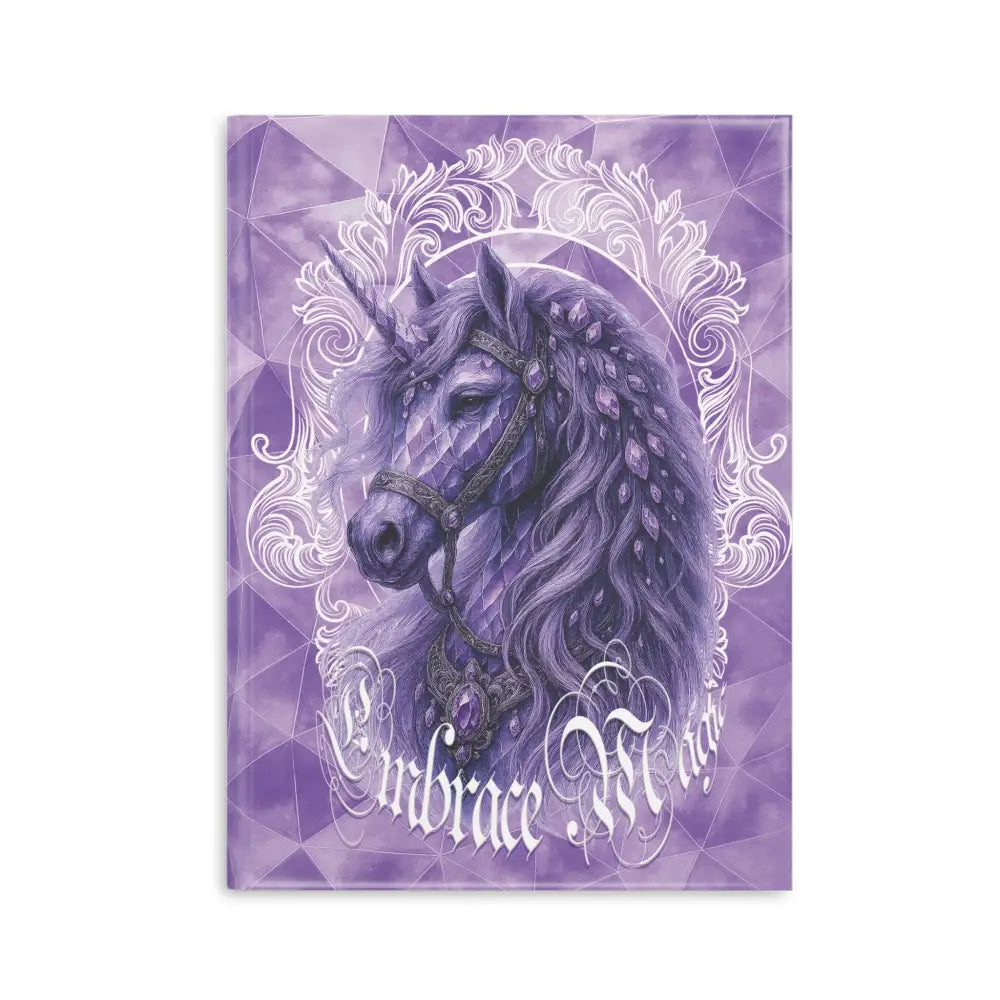 Purple unicorn journal from Arcane Aegis Embrace Magic Amethyst Armor Hardcover Journal
