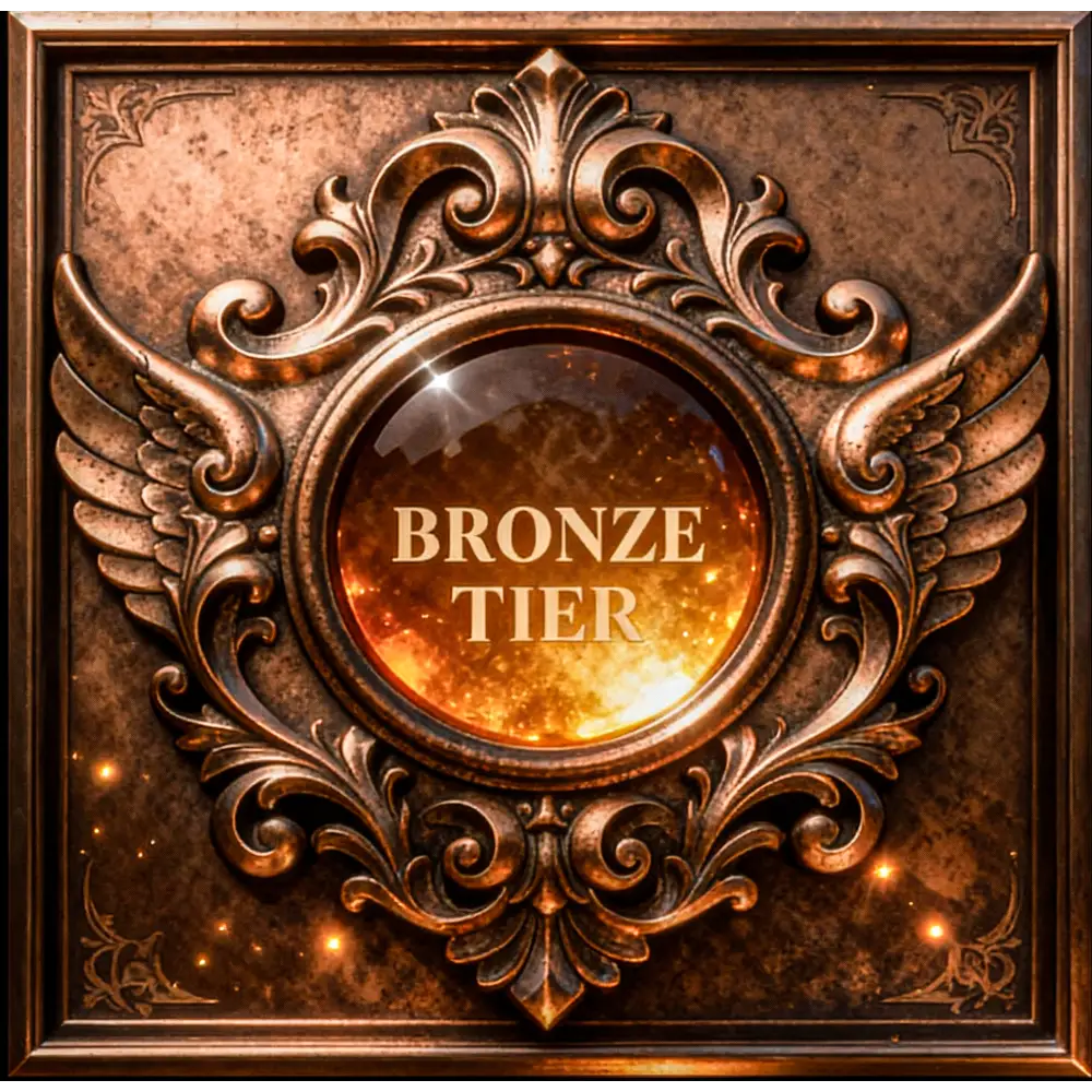 Bronze Tier Emblem with Ornate Wings in Fantasy Dream Portrait