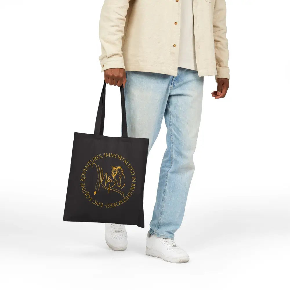 Black Canvas Tote Bag with Nadine and Ripley Logo, fun and practical fashion accessory