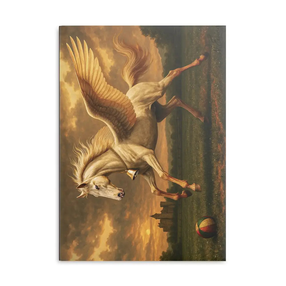 Winged horse painting on Cervantes The Youngling’s Dawn Hardcover Notebook cover