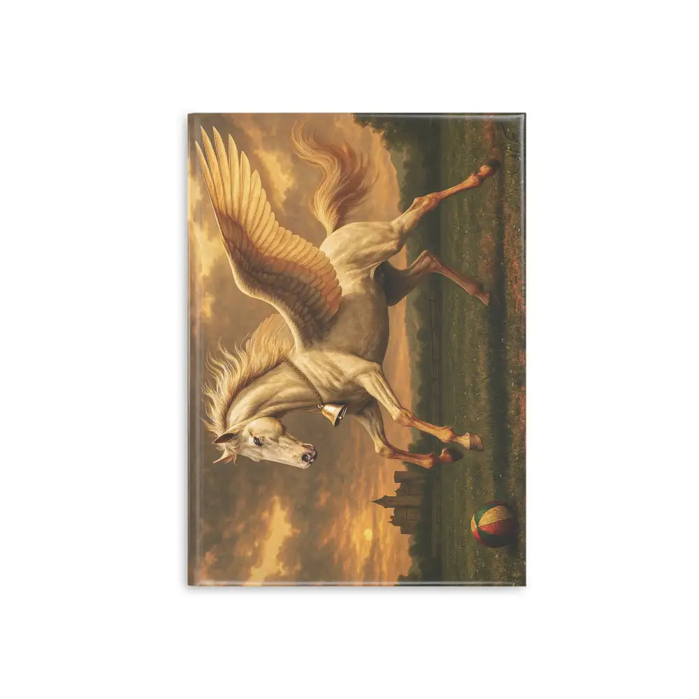 Pegasus artwork with a bell on the Cervantes The Youngling’s Dawn Hardcover Notebook
