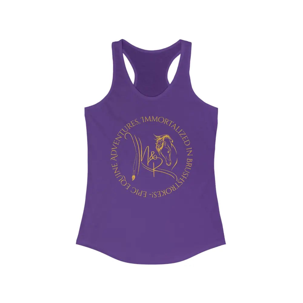 Purple tank top from Circle LOGO Epic Equine Adventures Racerback Tank for Women