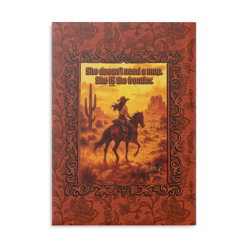 Cowgirl-themed hardcover notebook titled Lone Star Rider Wild Range Cowgirl for journaling