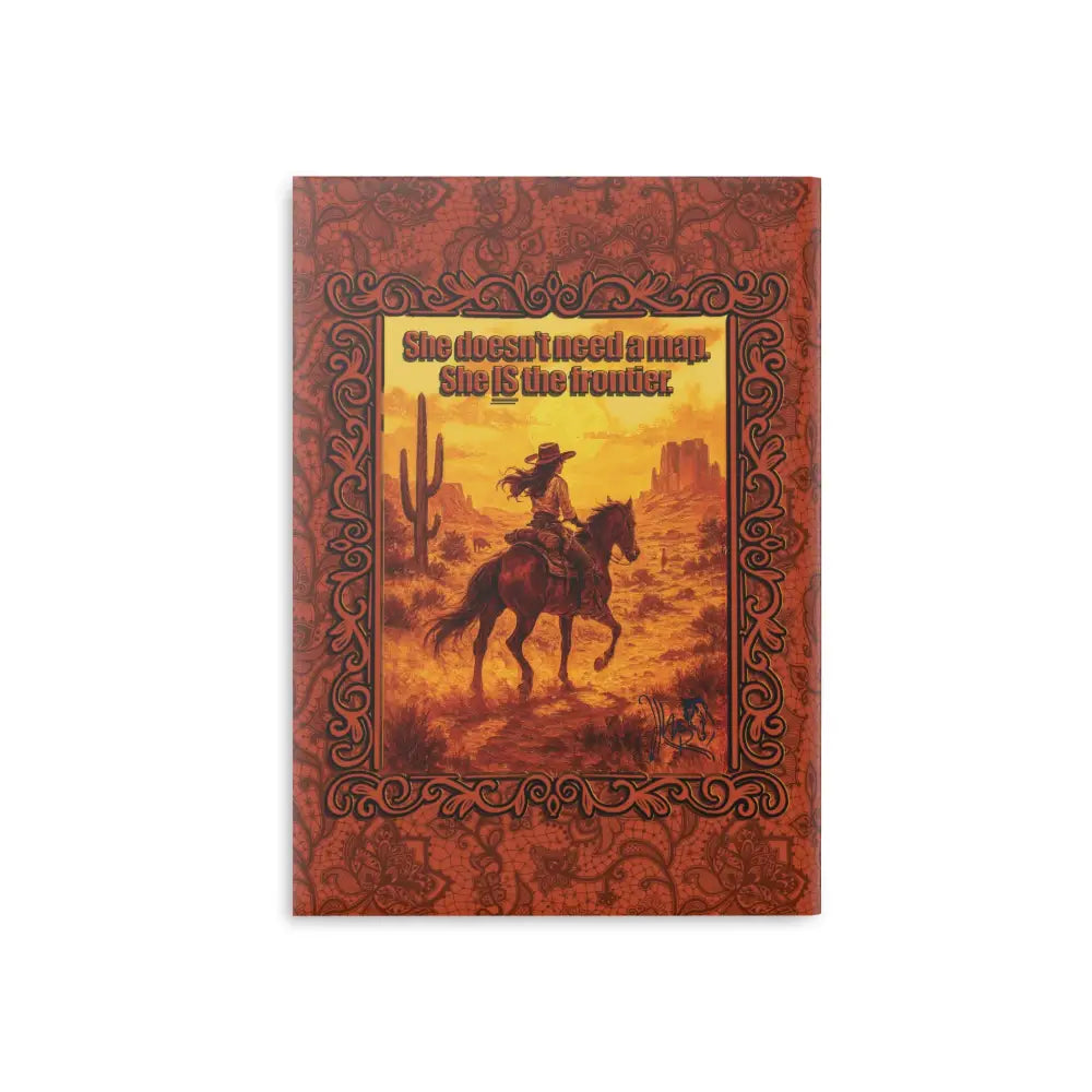 Western-themed journal displayed in the Lone Star Rider Wild Range Cowgirl Hardcover Notebook