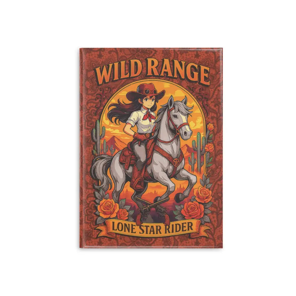Wild West-themed magnet on the Lone Star Rider Wild Range Cowgirl Hardcover Notebook