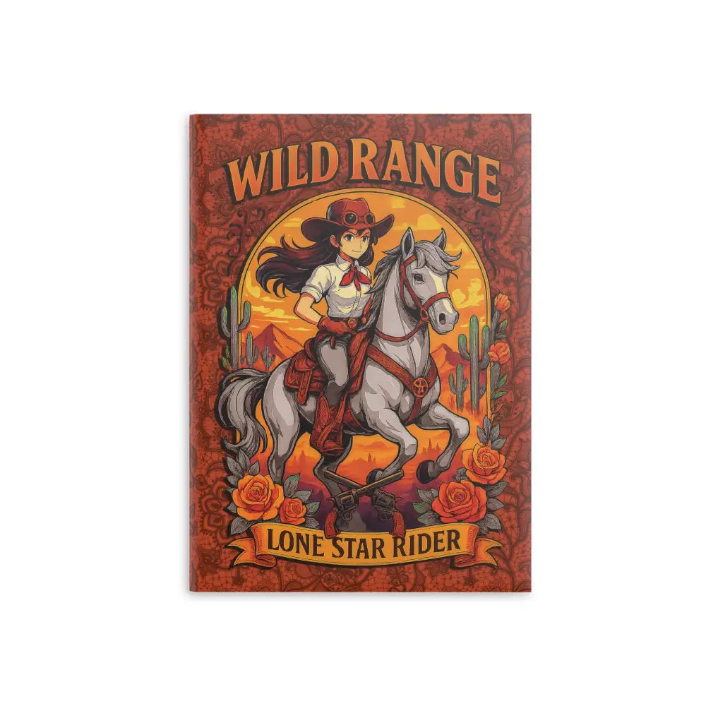 Wild Range Lone Star Rider themed hardcover cowgirl notebook for stylish note-taking