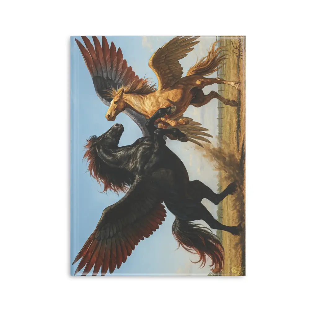 Pegasus-themed journal with winged horse design in Equestrian Hardcover Notebook