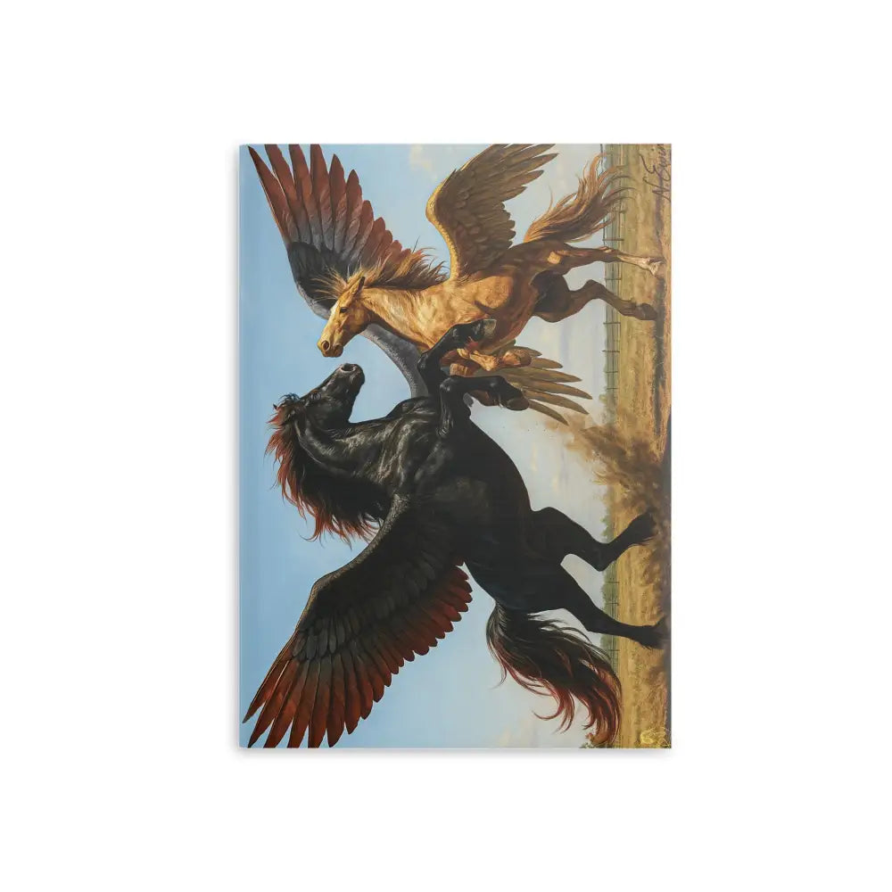 Pegasus art print on Equestrian Hardcover Notebook with Winged Horse Design