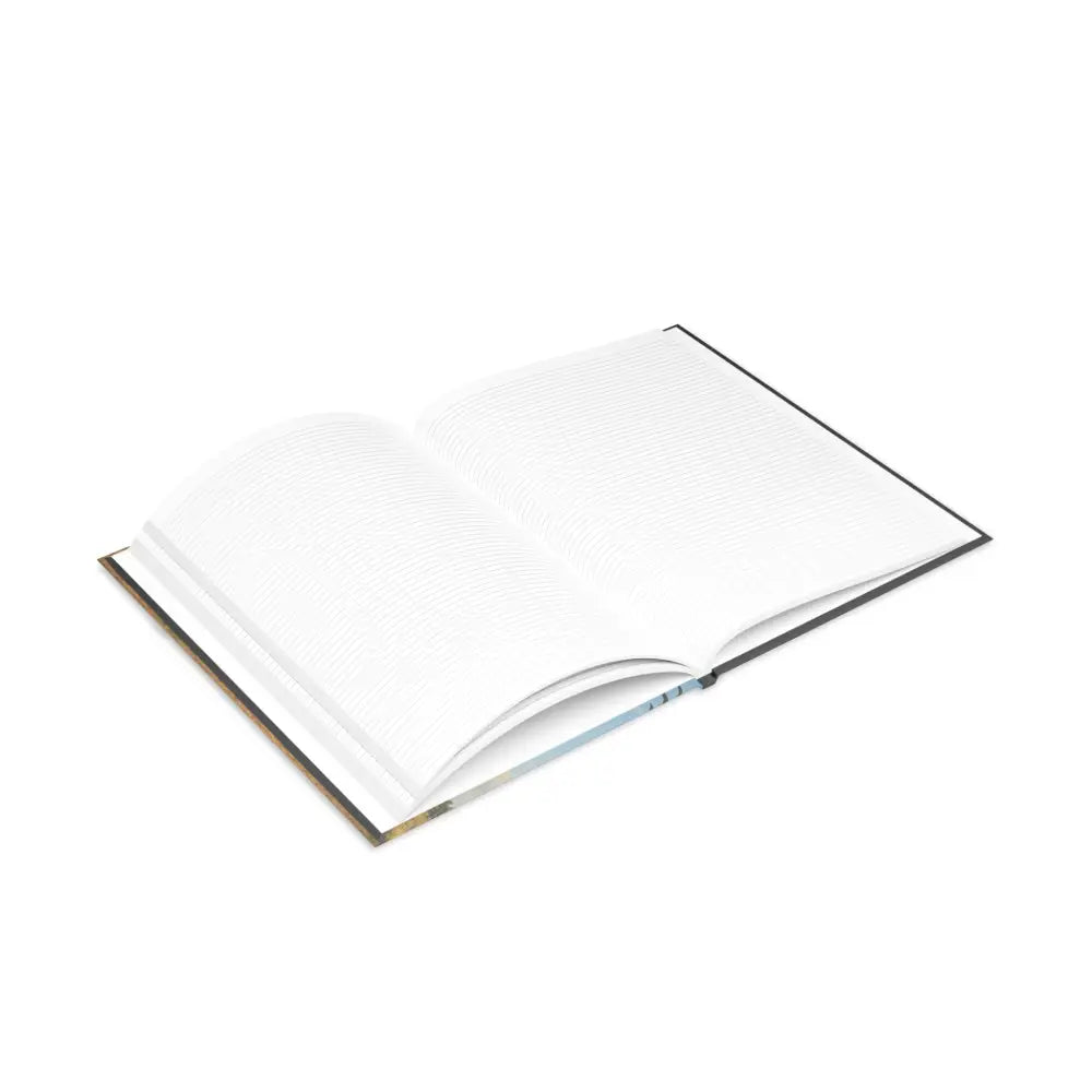 Open lined notebook with Winged Horse design in a Hardcover Equestrian Notebook