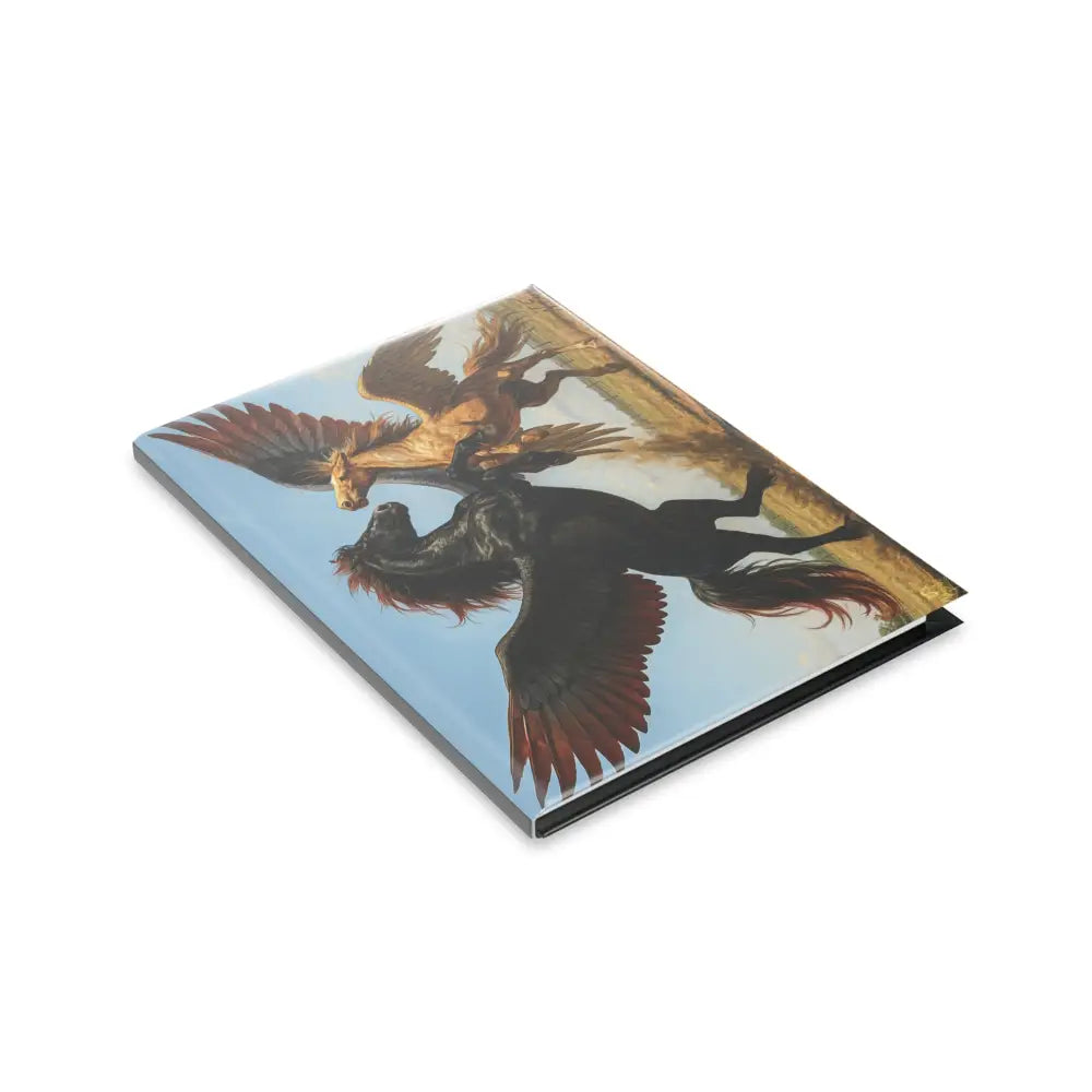 Pegasus-themed hardcover notebook featuring winged horse design for equestrian enthusiasts