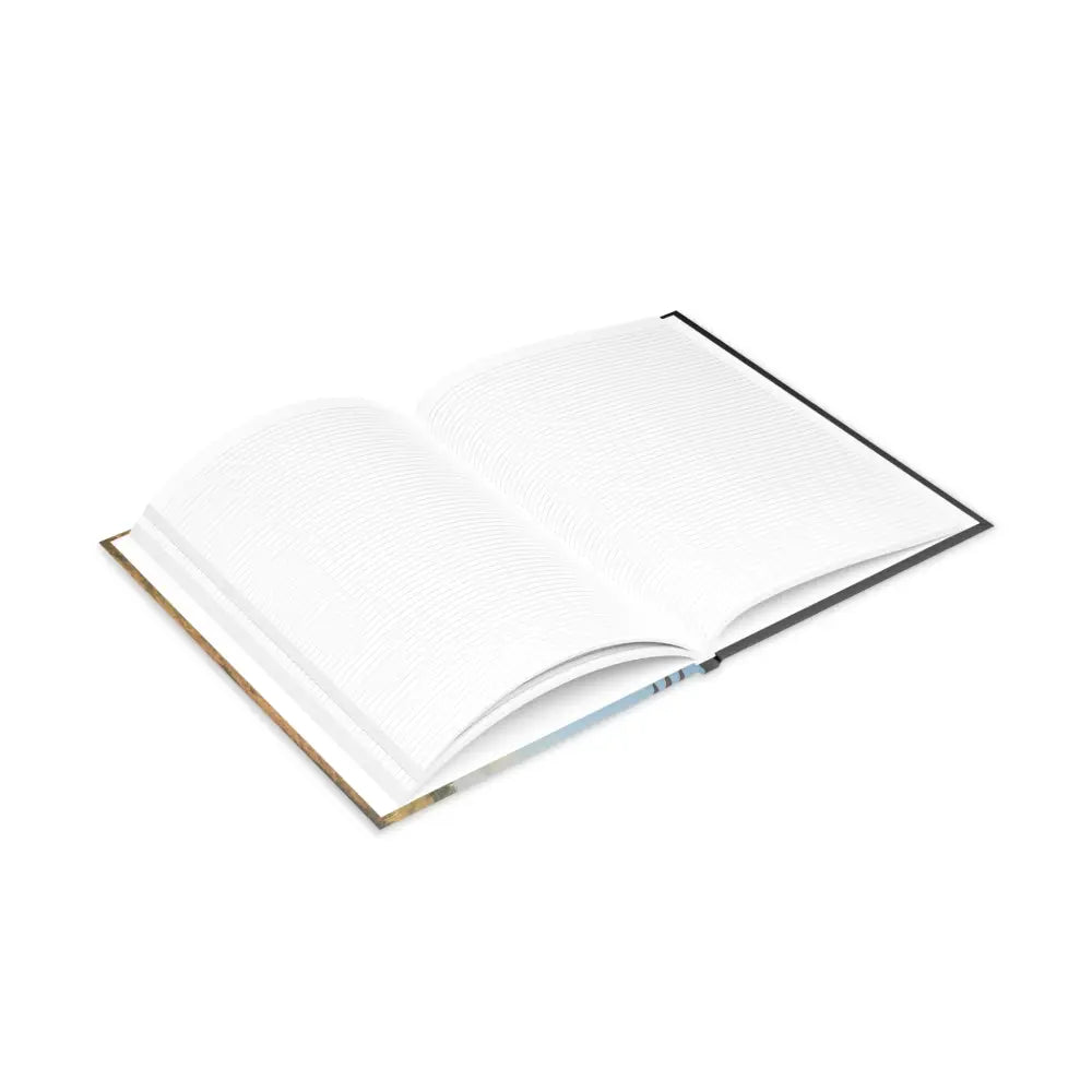 Open lined notebook featuring Winged Horse design in Equestrian Hardcover Notebook series