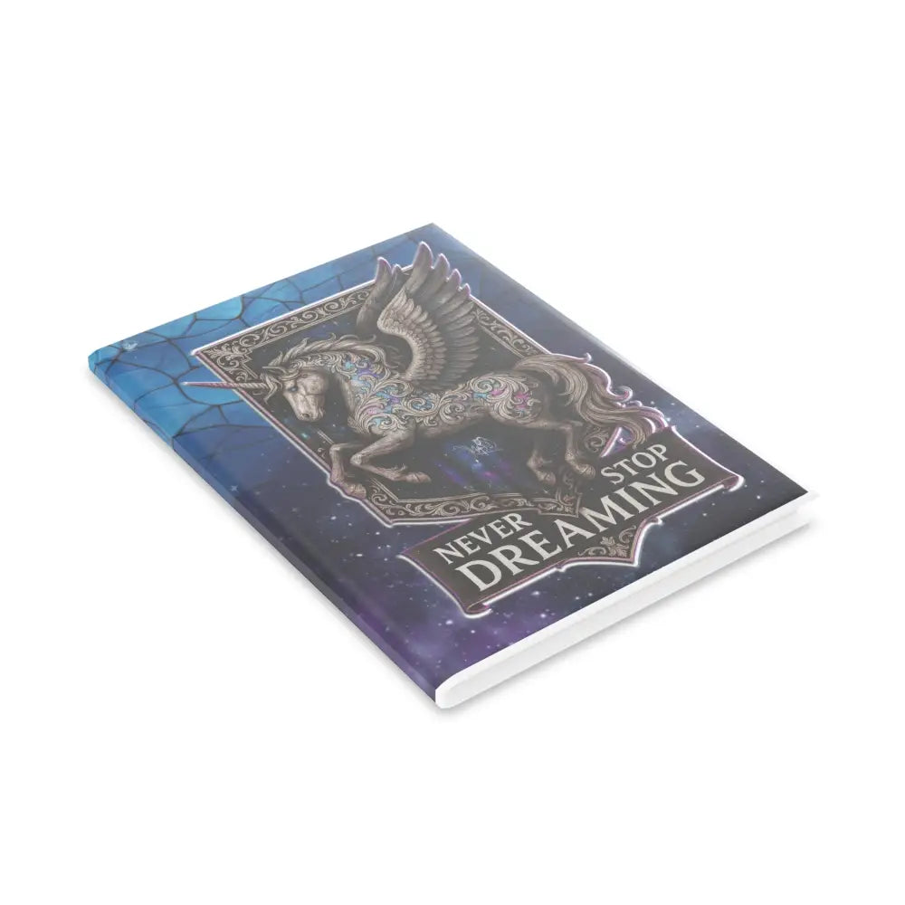 Unicorn-themed hardcover notebook from Never Stop Dreaming Equestrian Fantasy collection