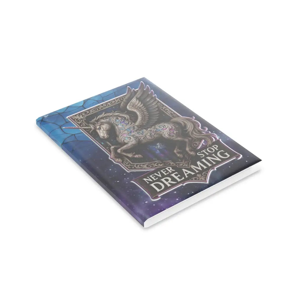 Unicorn-themed hardcover notebook from Never Stop Dreaming Equestrian Fantasy collection