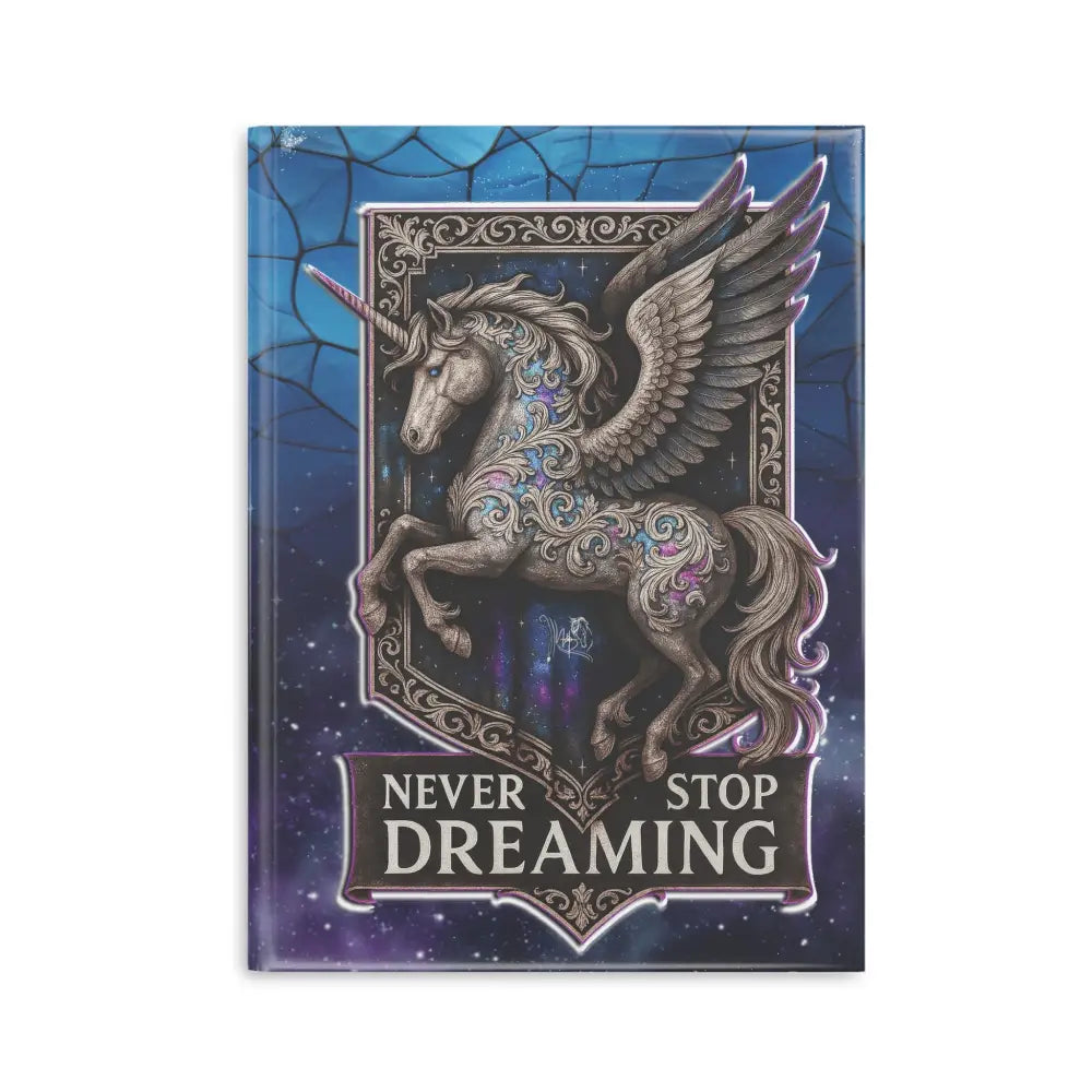 Unicorn-themed hardcover notebook from Never Stop Dreaming Equestrian Fantasy collection
