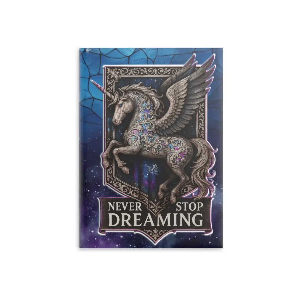 Unicorn-themed hardcover notebook from Never Stop Dreaming Equestrian Fantasy collection