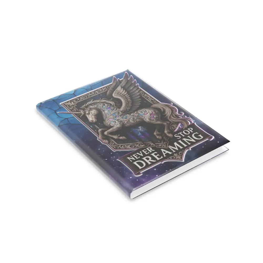 Unicorn-themed hardcover notebook from Never Stop Dreaming Equestrian Fantasy collection