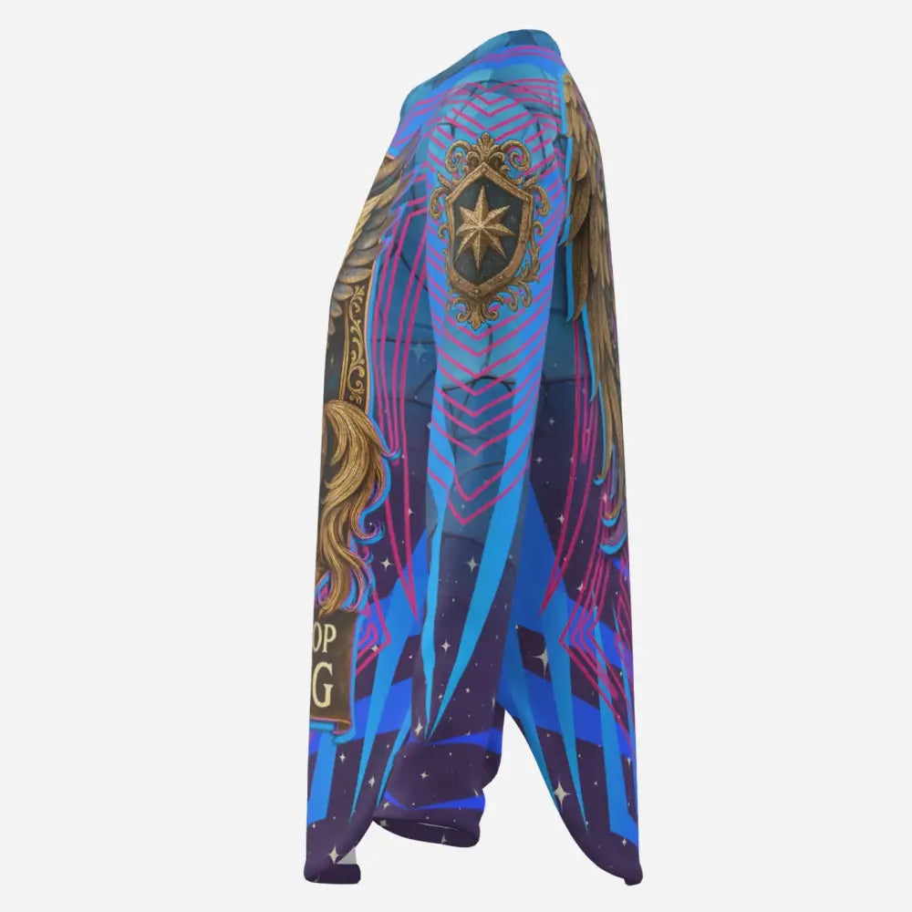 Blue and gold patterned kimono from Never Stop Dreaming Fantasy Pegasus Sun Shirt UPF50+