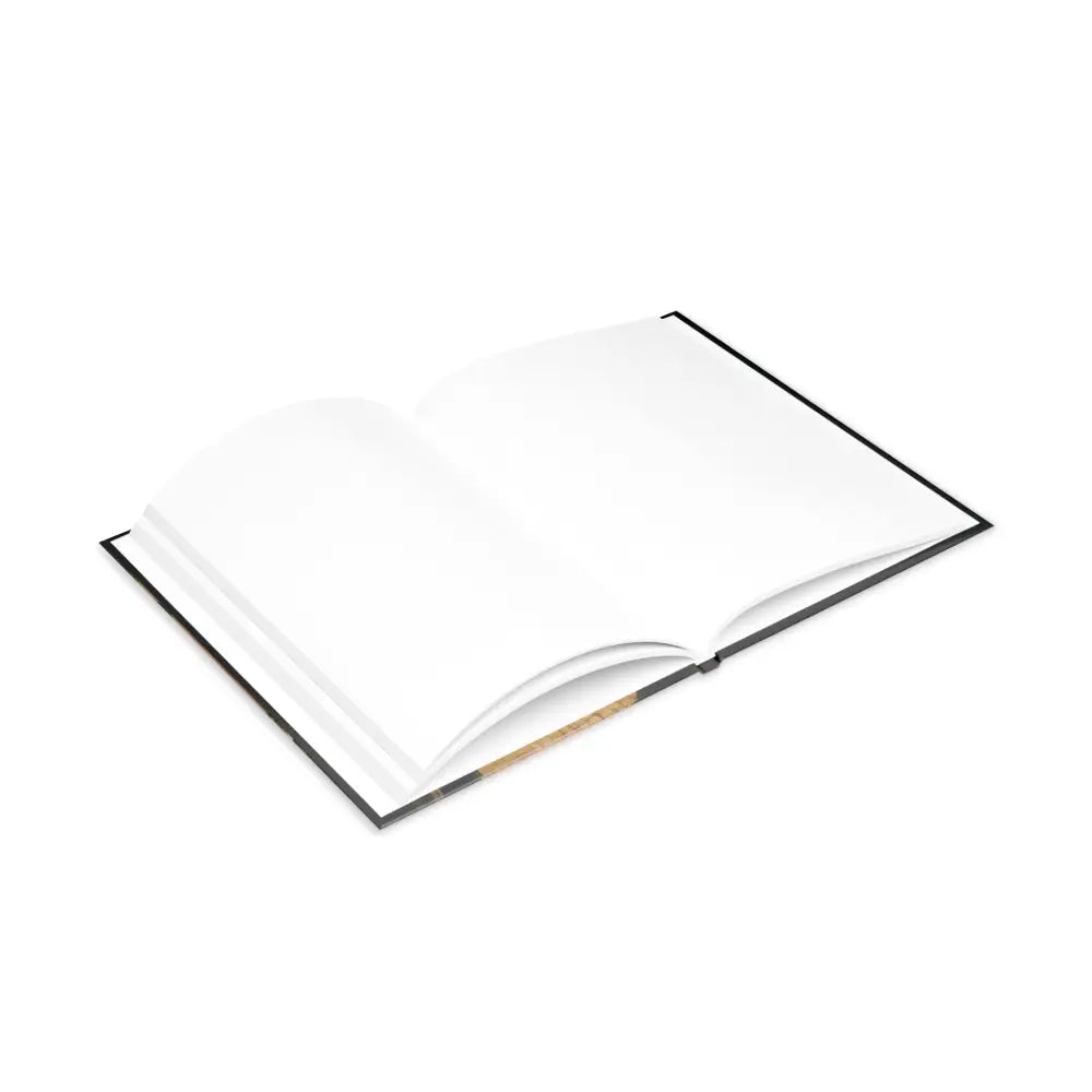 Open blank book showing pages of the Oso Guardian of the Keep Equestrian Hardcover Notebook with Winged Horse Design