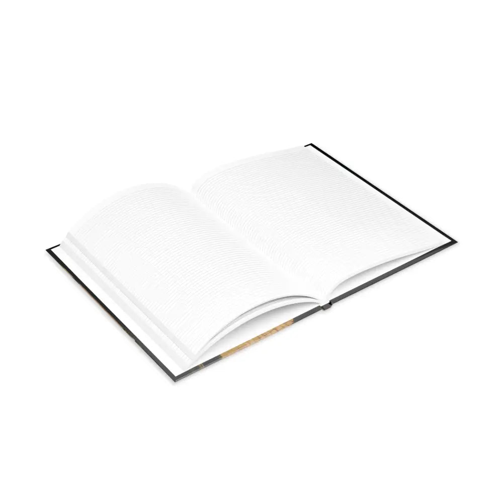 Open hardcover notebook with lined pages featuring Winged Horse design from Oso Guardian of the Keep series