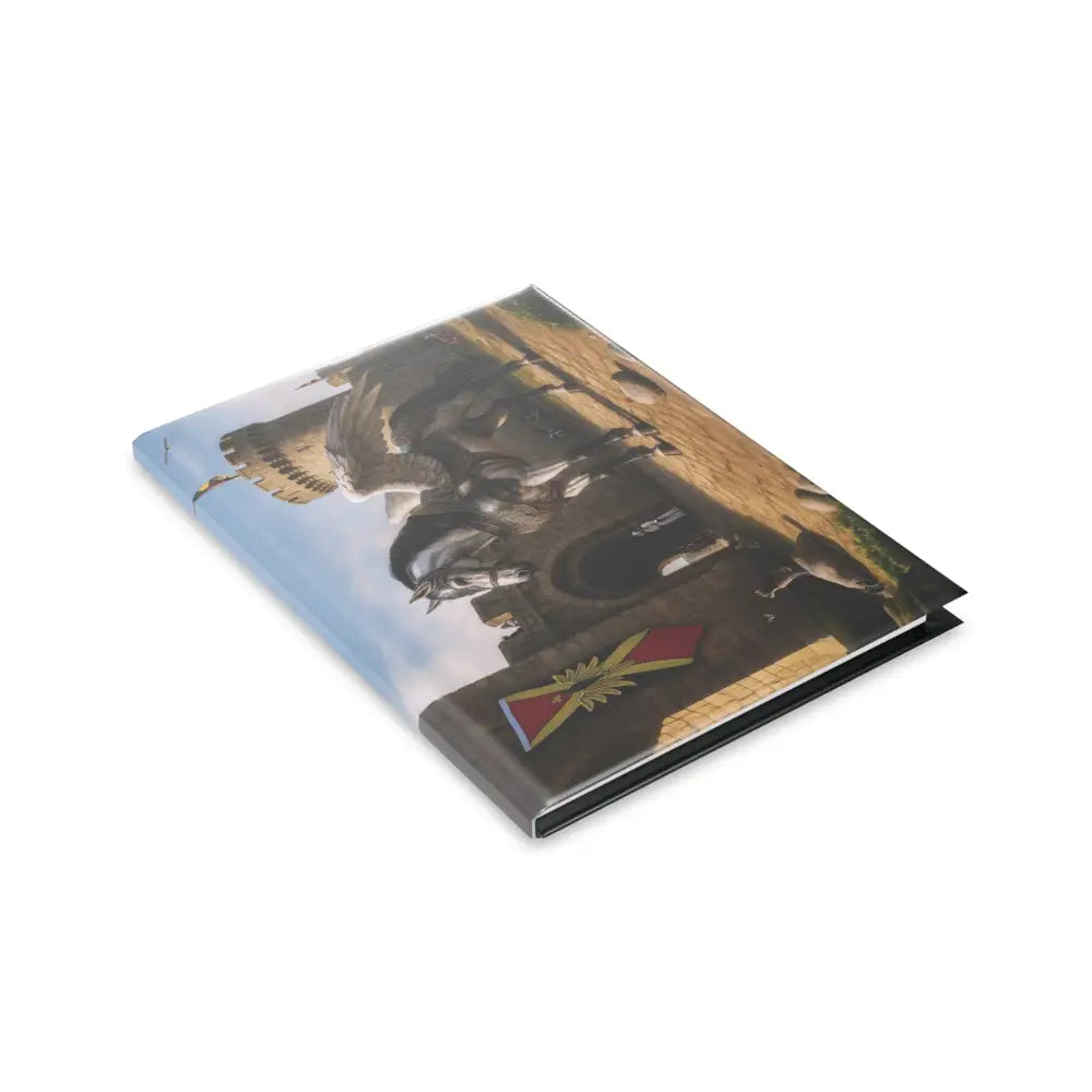 Hardcover notebook with military-themed cover featuring Winged Horse design