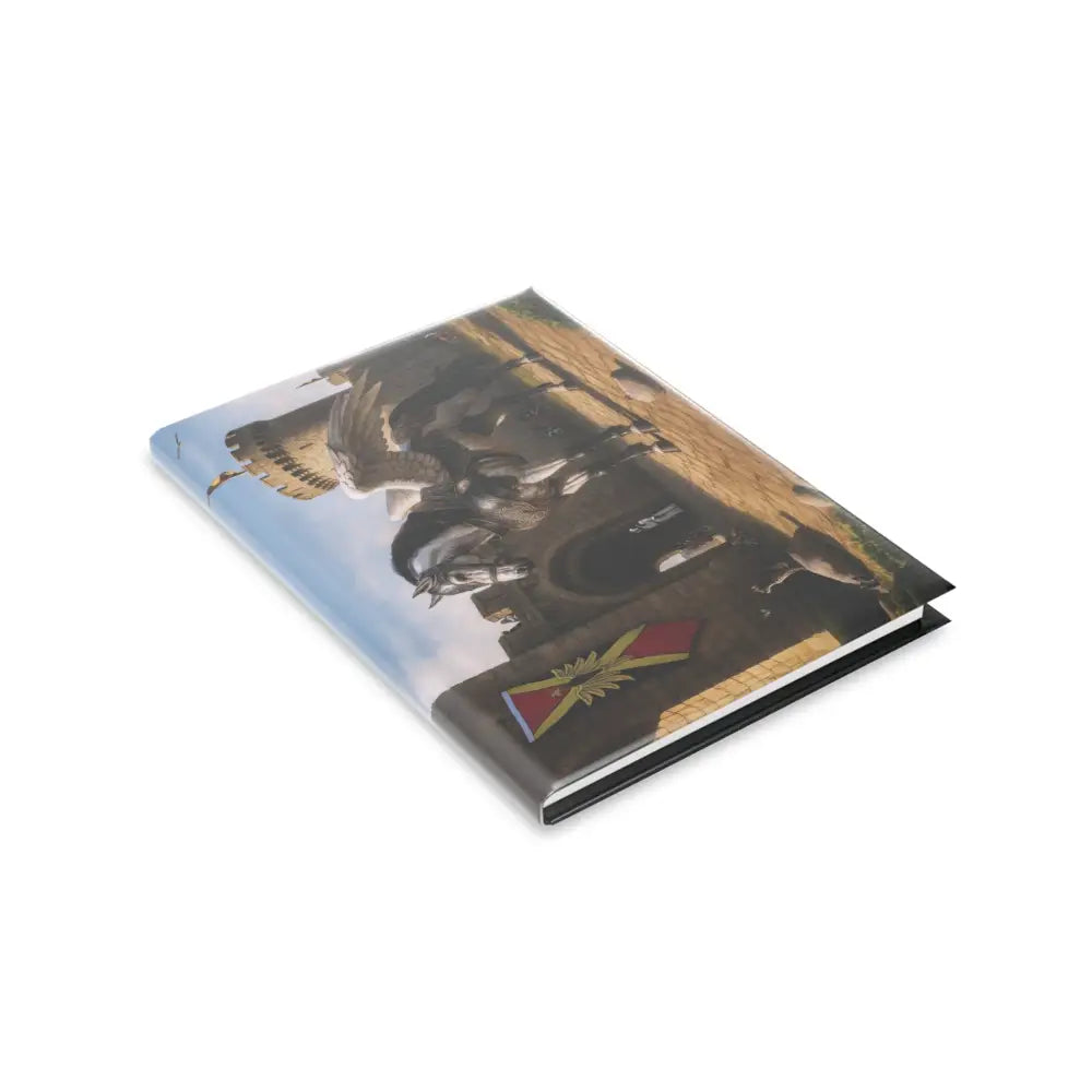 Hardcover military-themed notebook featuring winged horse design for Oso Guardian of the Keep