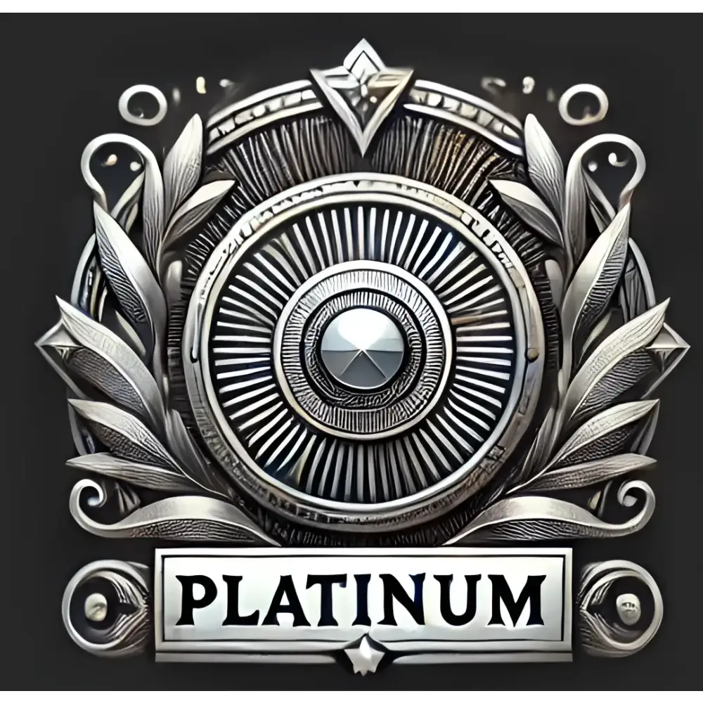 Ornate platinum emblem from Platinum Tier Immortalized Equine Legend game