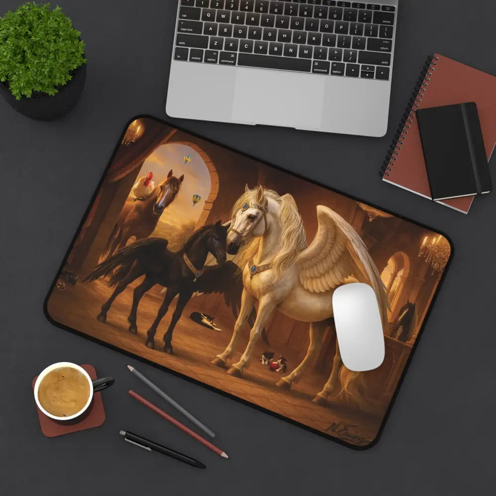 Artistic horse-themed desk mat featuring Pegasus design in Ripley & Obsidian Legacy of the Skies