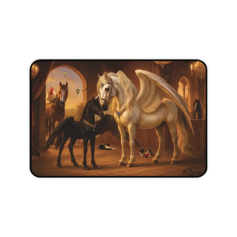 Rectangular mousepad with a fantasy horse scene for Pegasus horse enthusiasts