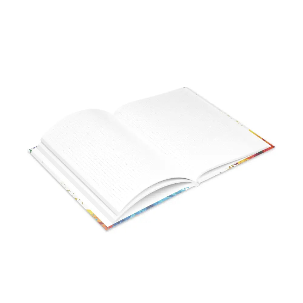 Open blank Riptide Radiance Winged Horse Hardcover Notebook showing pages