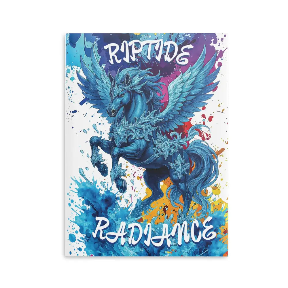 Pegasus art print on the Riptide Radiance Winged Horse Hardcover Notebook