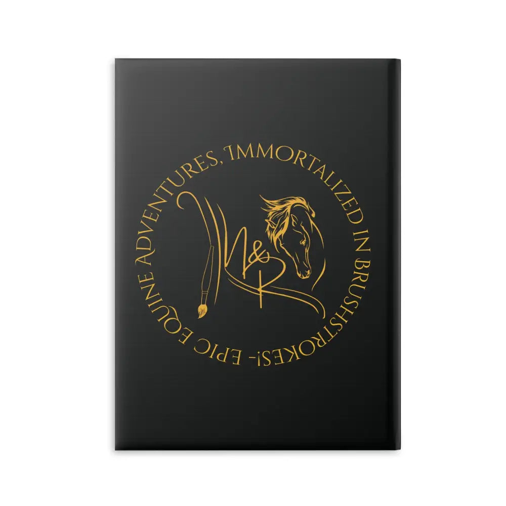 Black hardcover Notebook with golden Logo from The Tome the Tude and the Tiny Hands collection