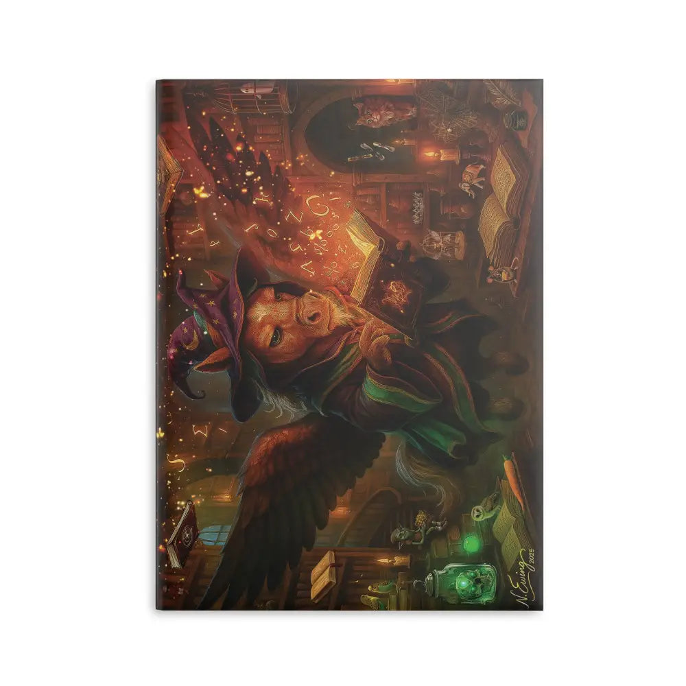 Fantasy wizard art print on the hardcover notebook The Tome the Tude and the Tiny Hands