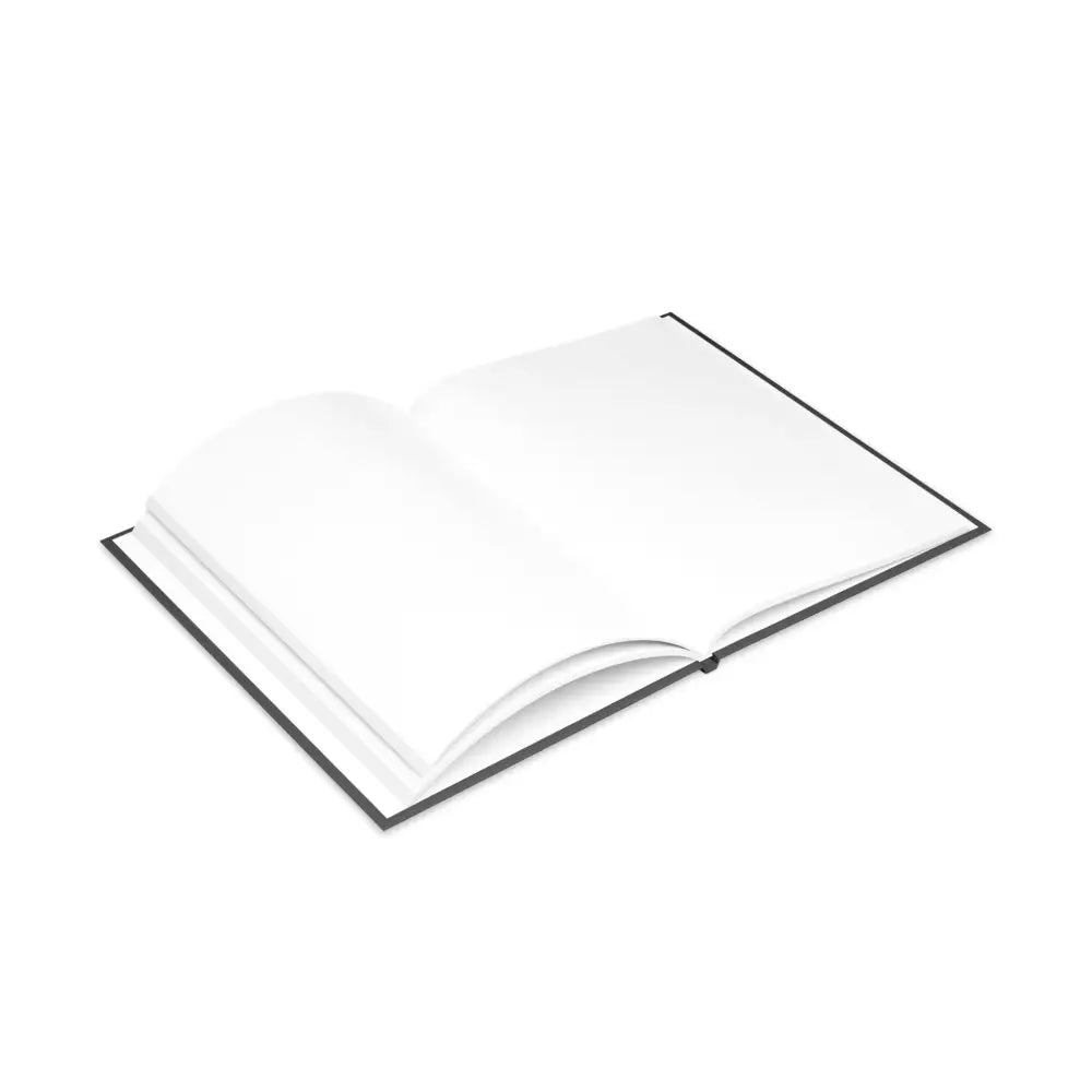 Open hardcover notebook with blank pages from The Tome the Tude and the Tiny Hands Wizard Pony Art collection
