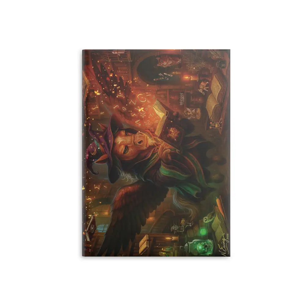 Whimsical wizard-themed canvas print featured on The Tome the Tude and the Tiny Hands Notebook