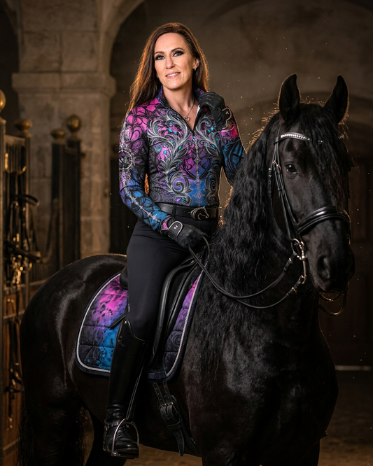 Midnight Radiance — Performance Equestrian Sun Shirt UPF50+