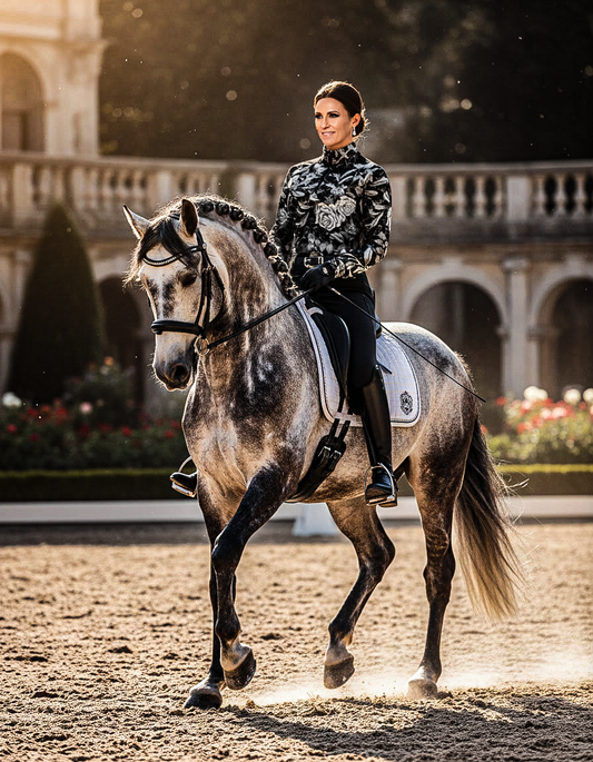 Shadow Bloom — Performance Equestrian Sun Shirt UPF50+