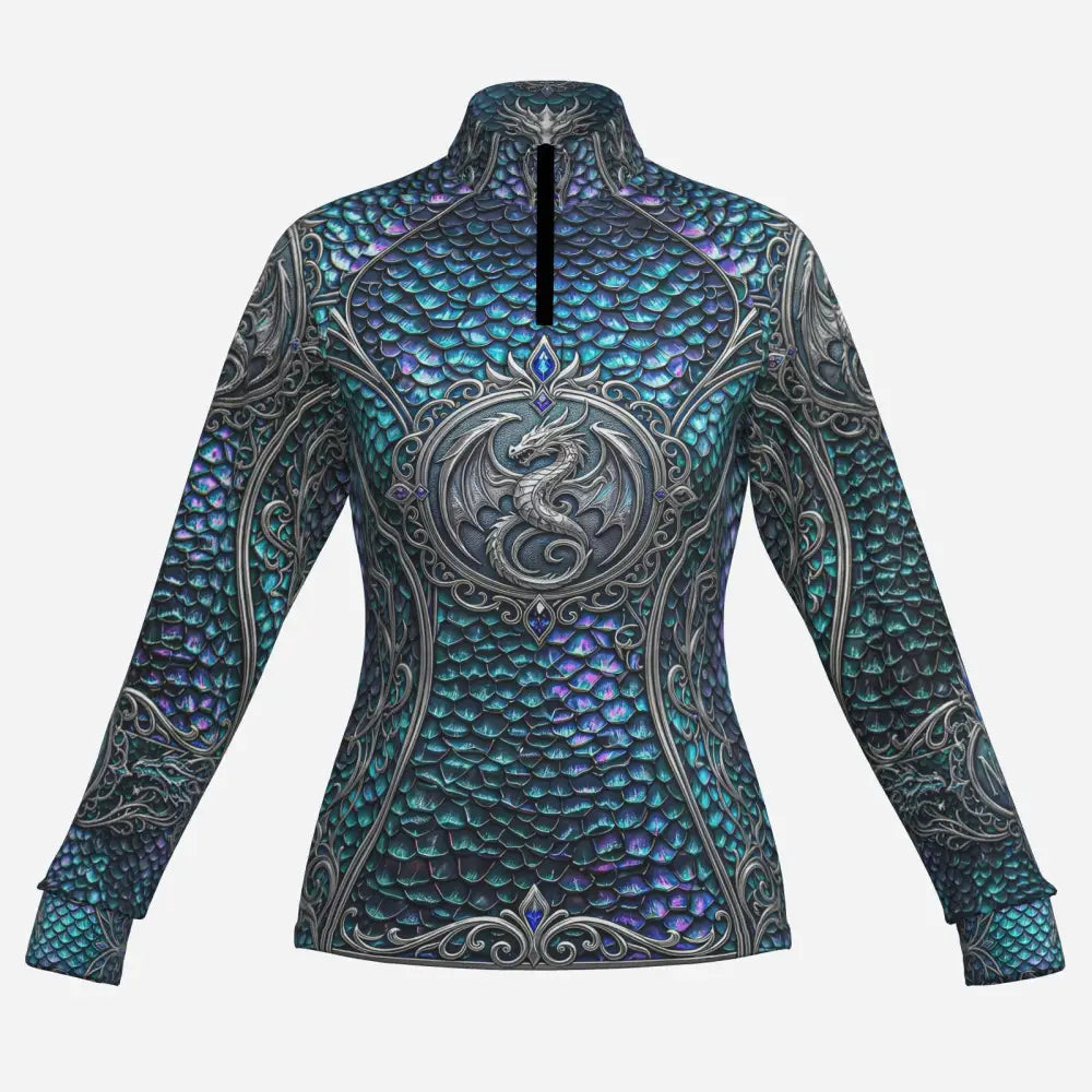 Caelestia Draconis equestrian fantasy wearable art shirt by Nadine & Ripley, created for horse women, riders, barn days, trail rides, and everyday magic.