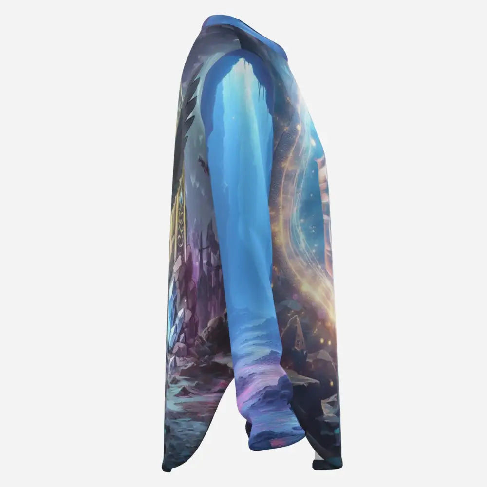Fantasy-themed long-sleeved shirt with Pegasus design from Courage Portal UPF50+ collection
