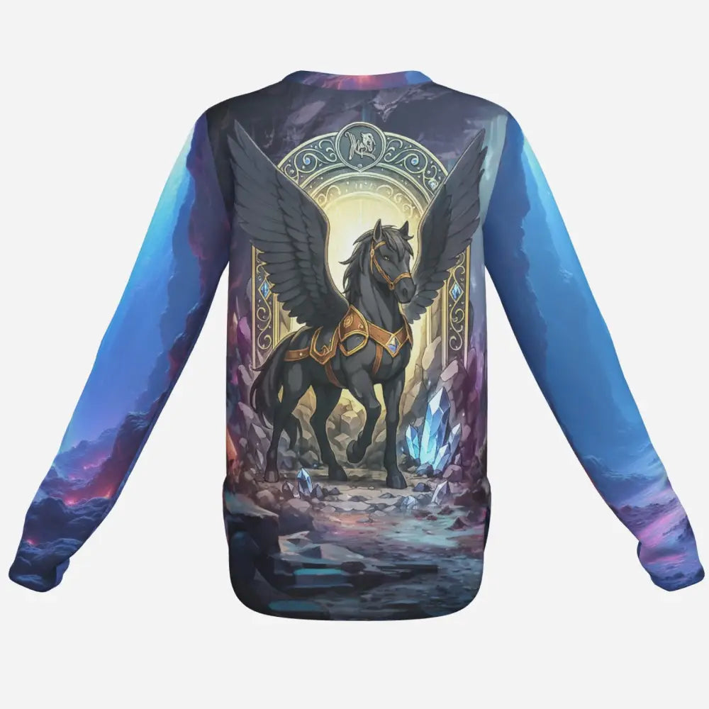 Pegasus-themed long-sleeved sun shirt with UPF50+ from Courage Portal Fantasy Pegasus collection