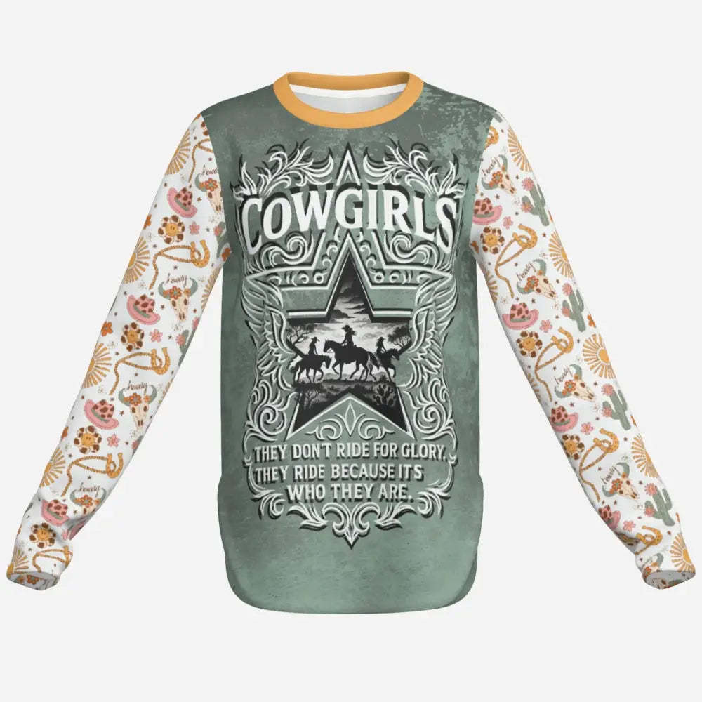 Cowgirl-themed long-sleeved Sun Shirt with UPF50+ from Cowgirl Creed Western collection