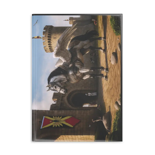 Fantasy-themed journal with winged horse design in Oso Guardian of the Keep Hardcover Notebook