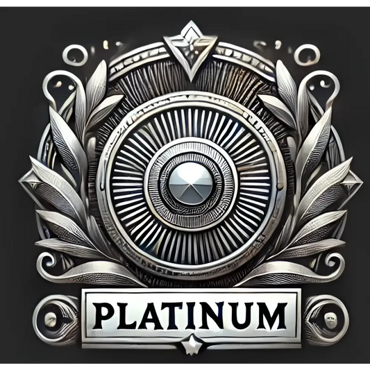 Ornate platinum emblem from Platinum Tier Immortalized Equine Legend game