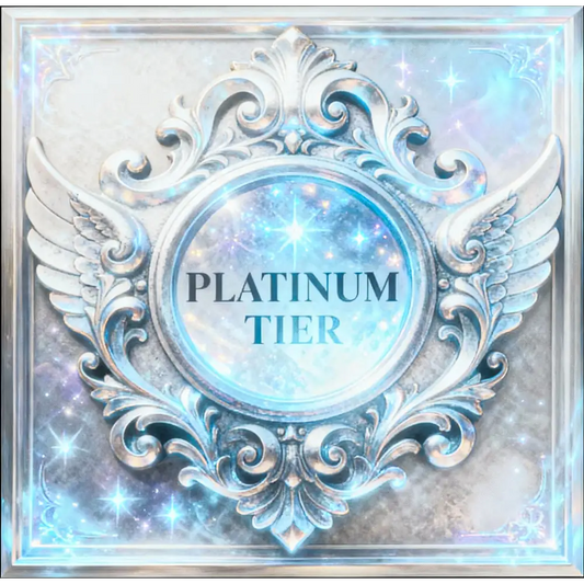 Platinum Tier Emblem with Ornate Wings and Sparkling Details