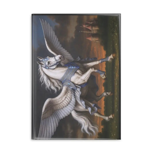 Pegasus-themed royal equestrian hardcover notebook with winged horse design