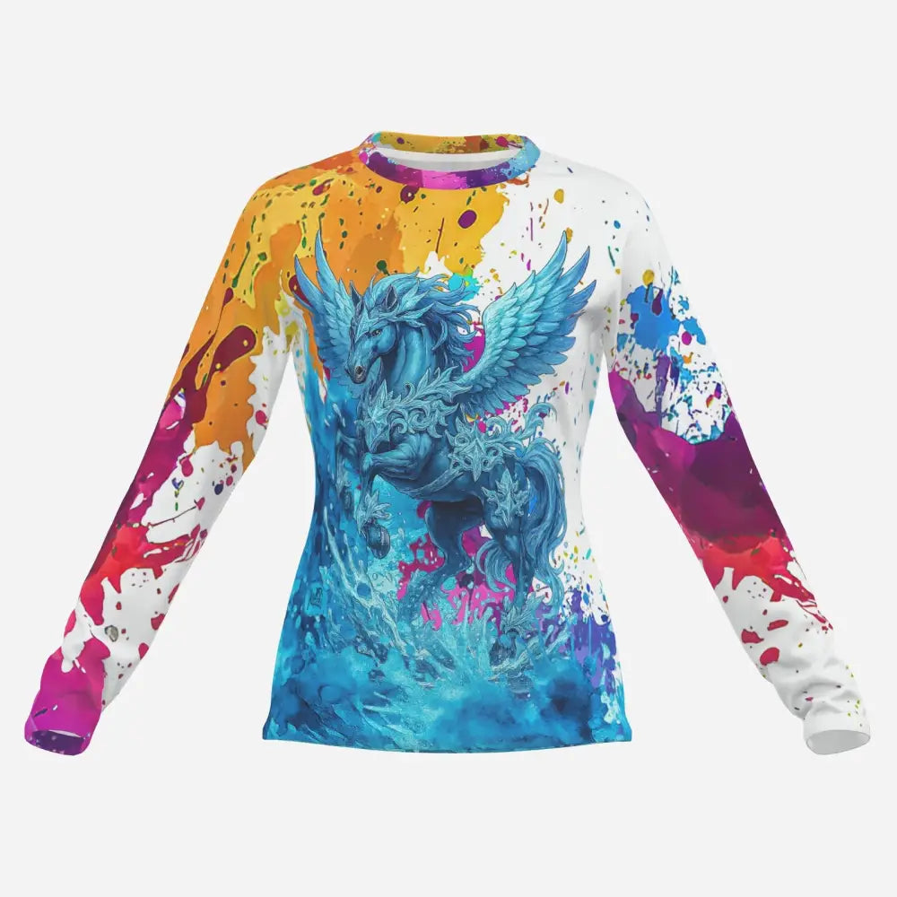 Long-sleeved shirt featuring Pegasus design from Riptide Radiance Fantasy Pegasus Sun Shirt UPF50+