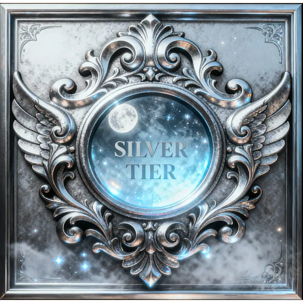 Silver Winged Moon Medallion in Silver Tier Heroic Story Portrait
