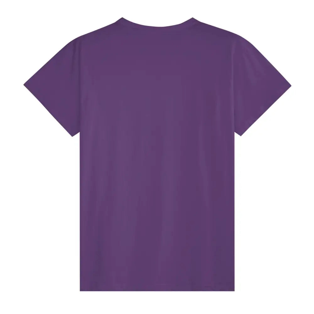 Purple unisex cotton T-shirt with short sleeves and crew neck for casual wear