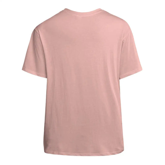 Dusty rose oversized unisex cotton T-shirt with short sleeves and relaxed fit